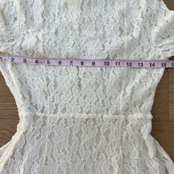Free People Ivory Lace Long Sleeve Dress Small - Picture 8 of 12